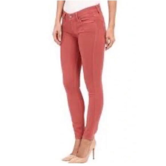 PAIGE Verdugo Ankle Low Rise Skinny Jeans Orange Size 25 - Picture 2 of 11